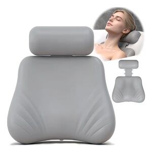 Silicone Bath Pillow Adjustable Height Bathtub for Head and Neck Large Suction